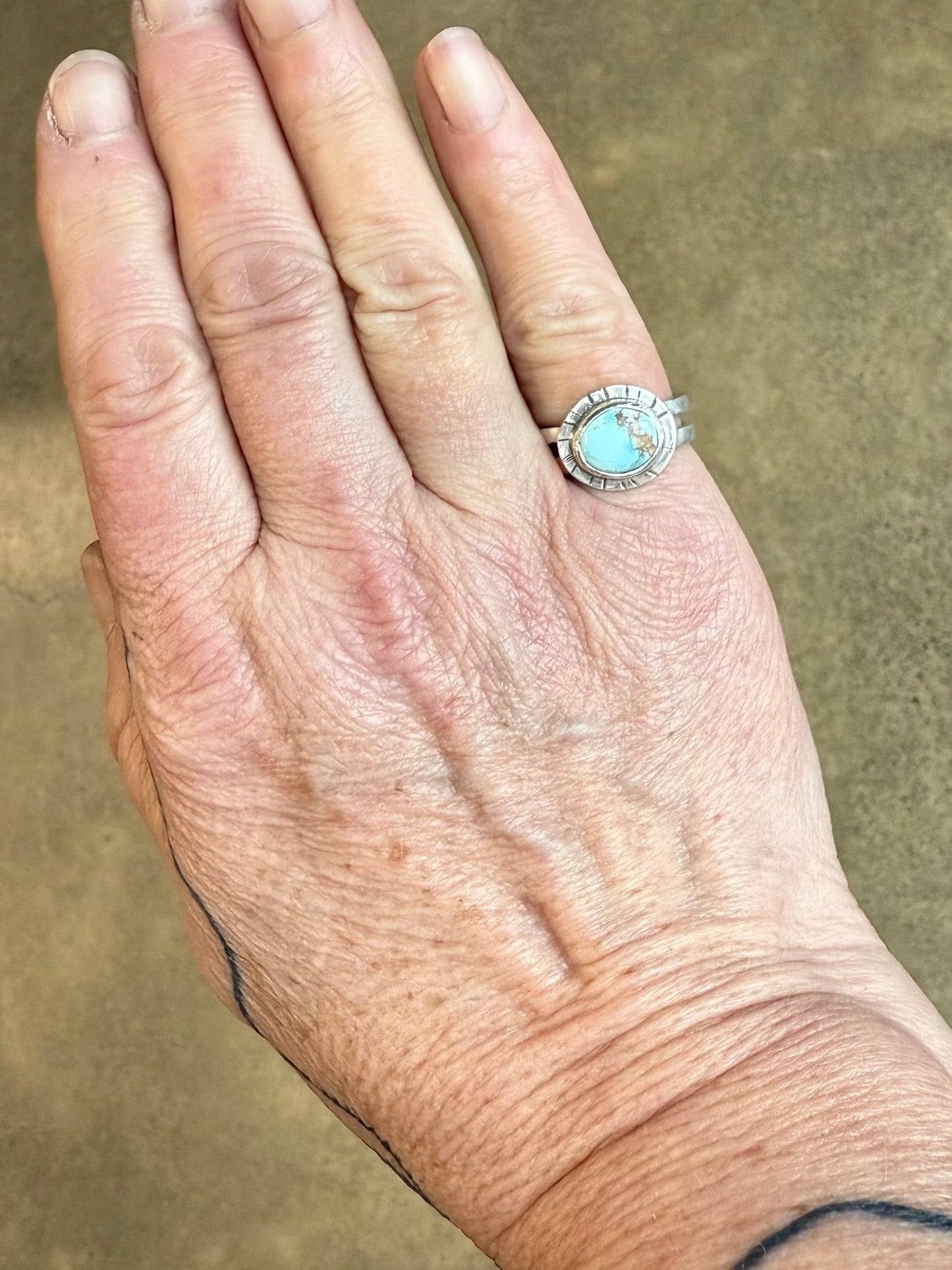 Desert Lavender Ring | Rare Golden Hills Turquoise in Sterling Silver | C.M.Hardwear