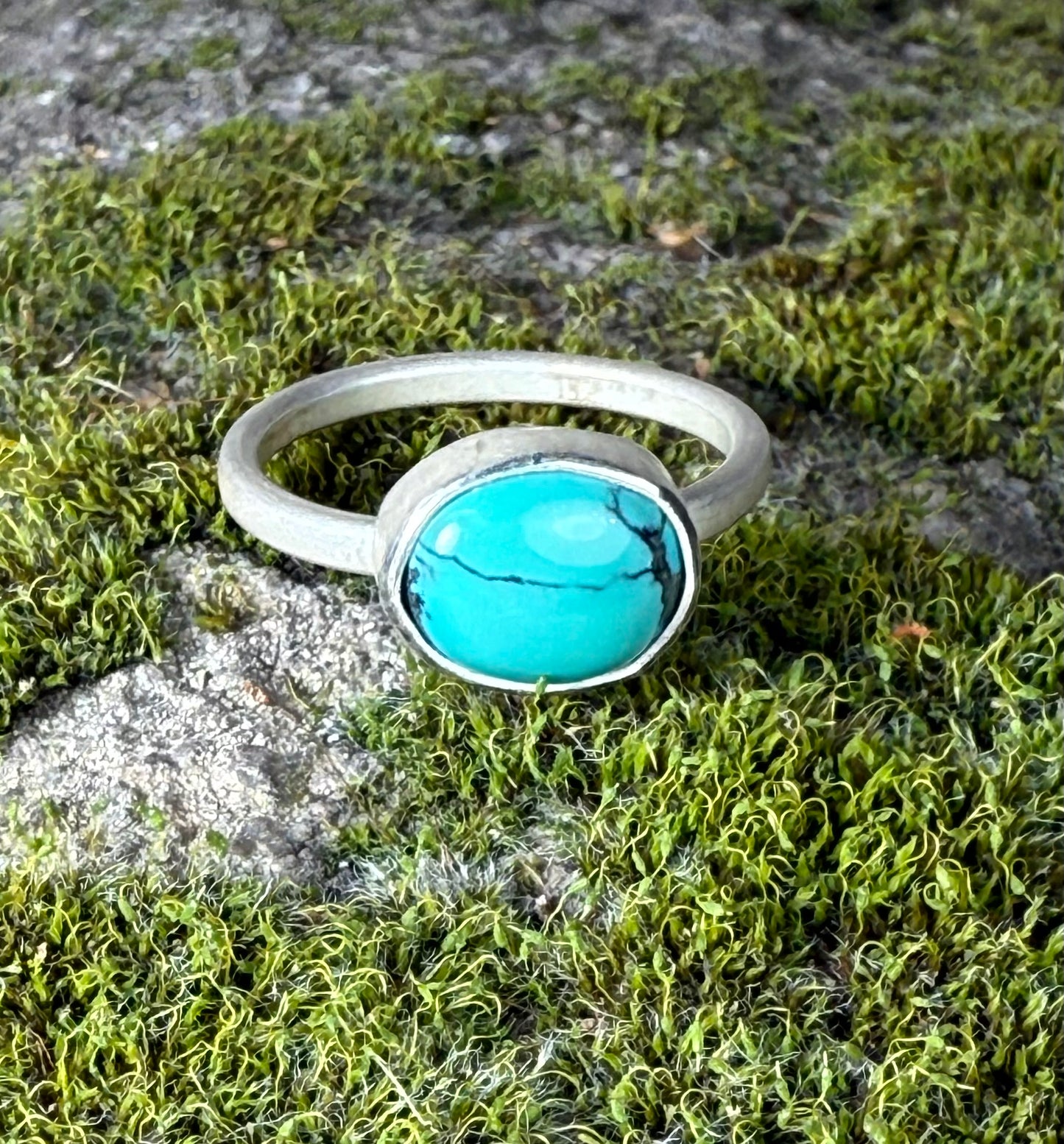 Fallen Sky Turquoise Bezel Ring | Sterling Silver
