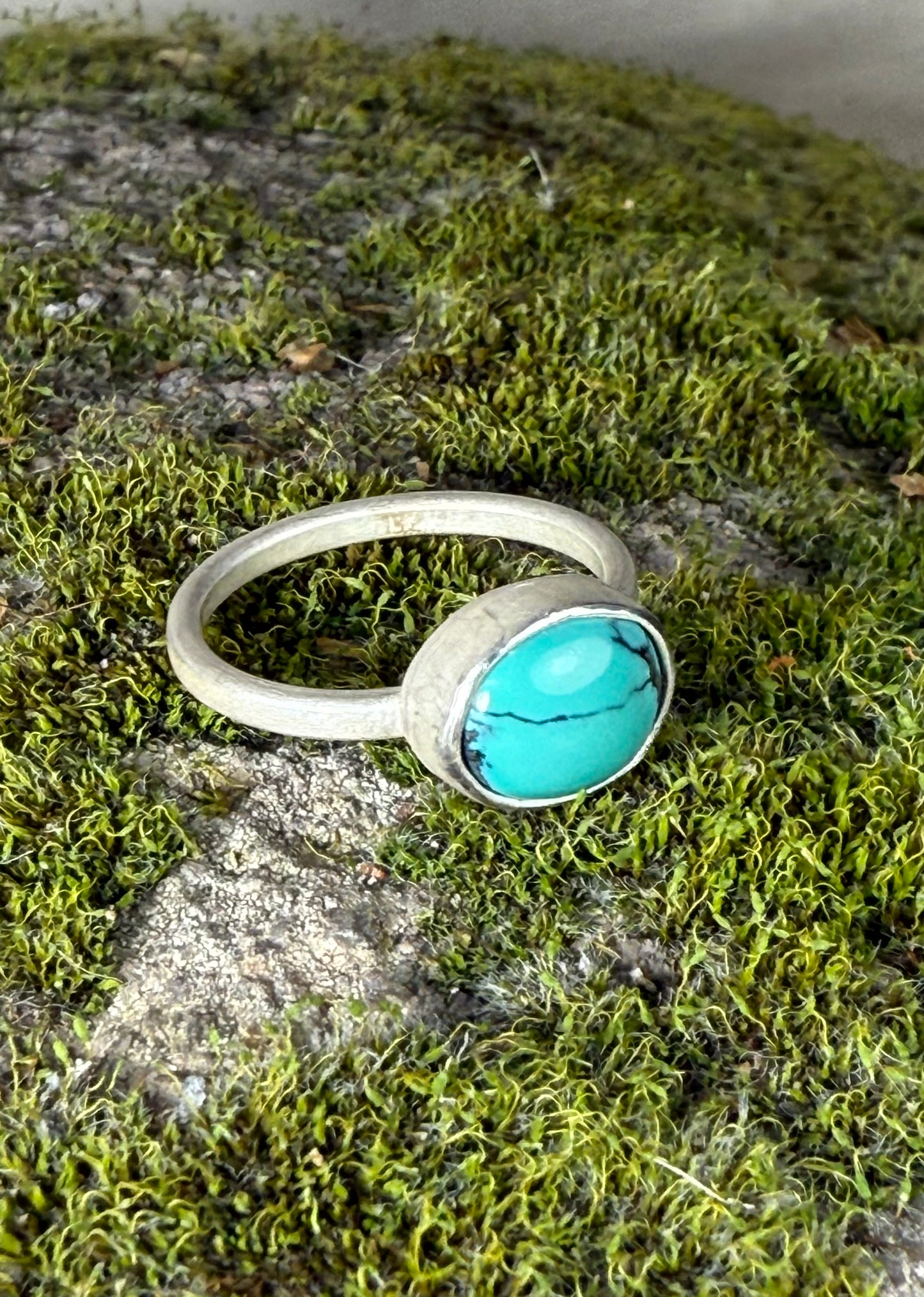 Fallen Sky Turquoise Bezel Ring | Sterling Silver