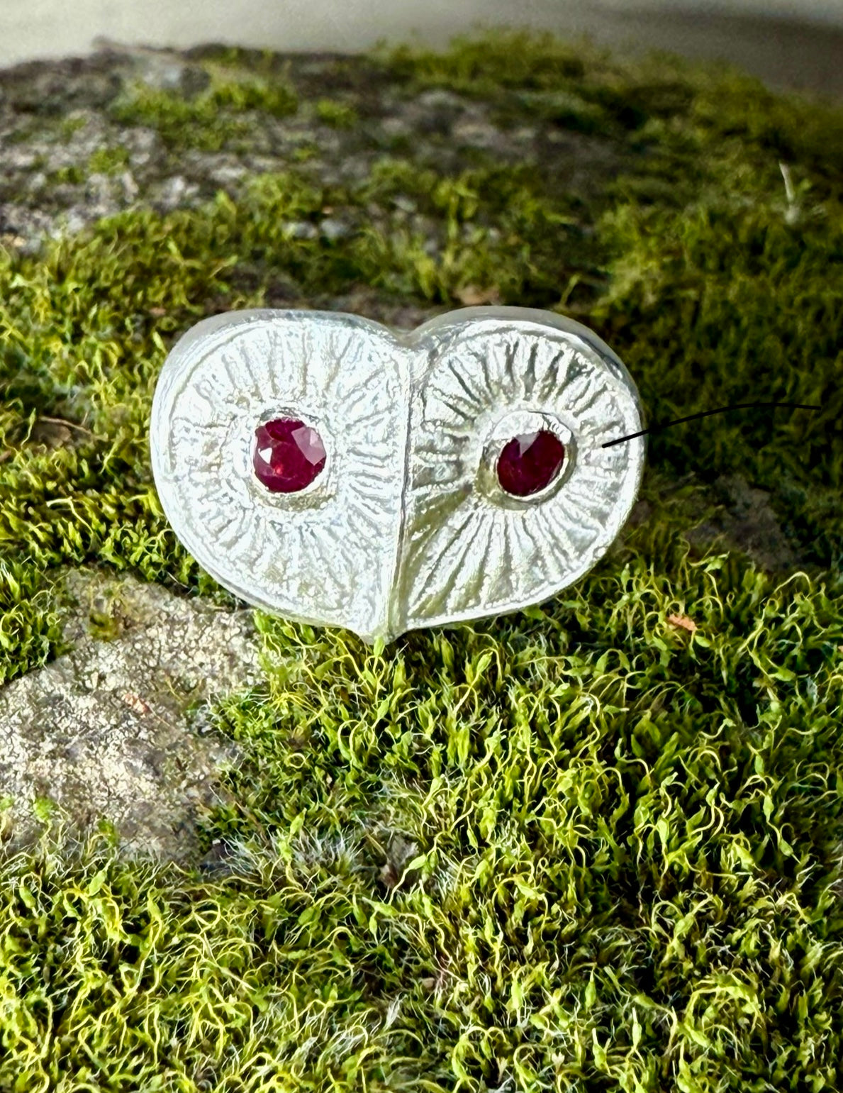 Owl Face with Rubies