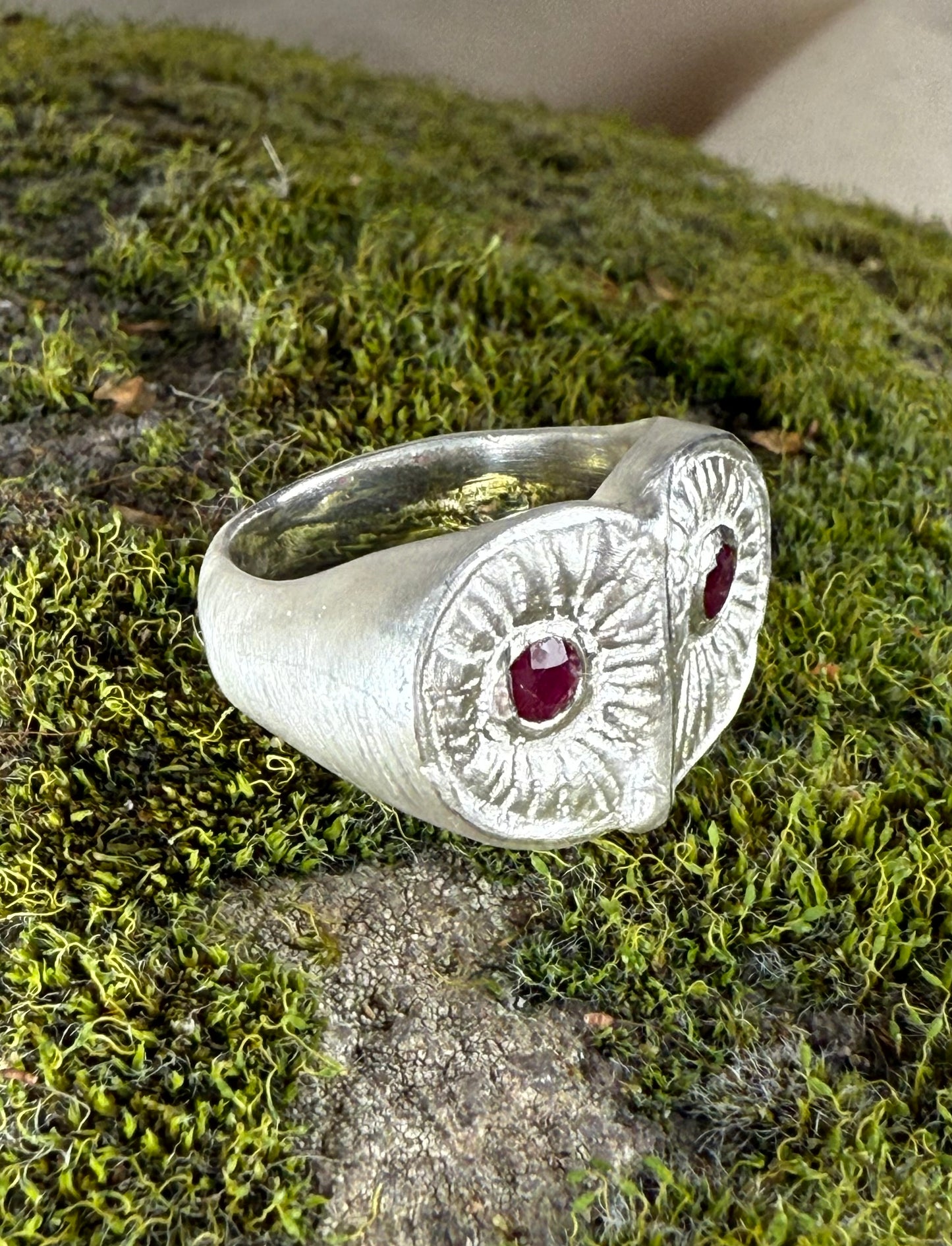 Owl Face with Rubies