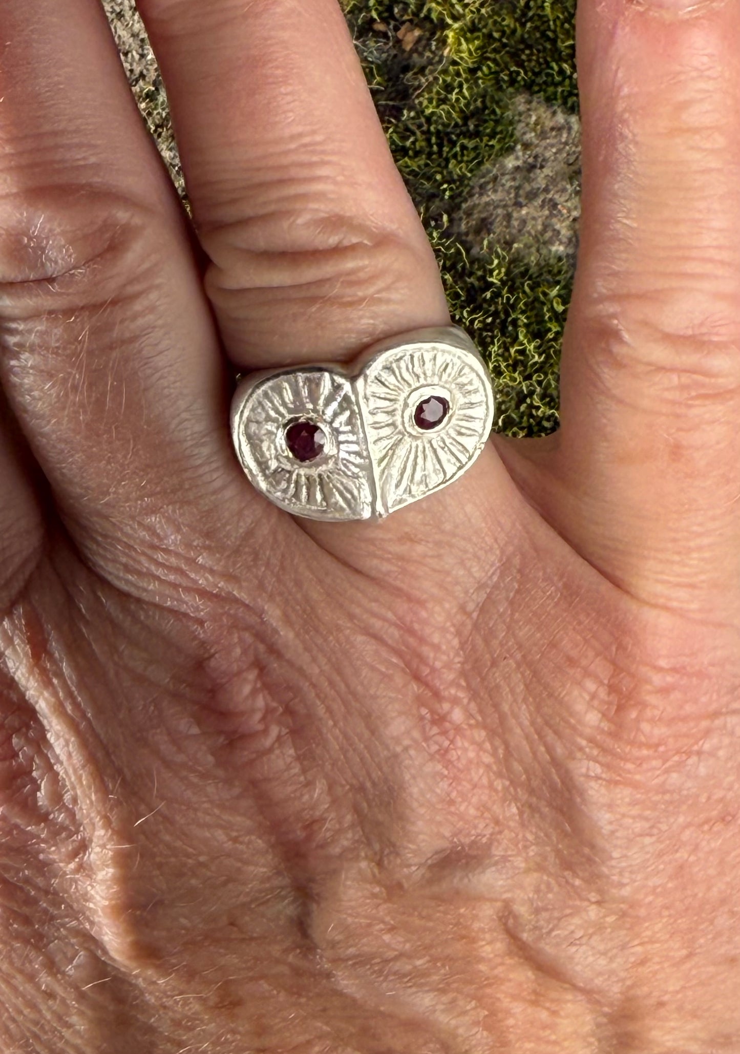 Owl Face with Rubies