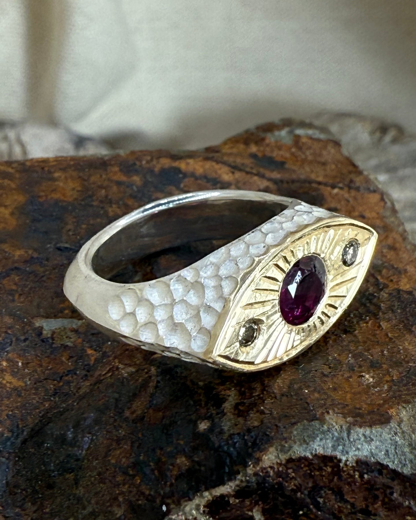 Third eye with Garnet and Diamonds