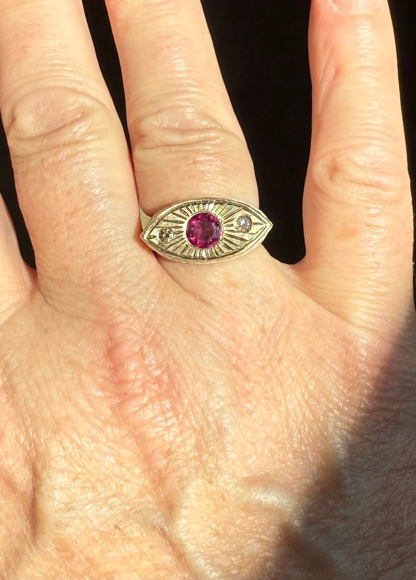Third eye with Garnet and Diamonds