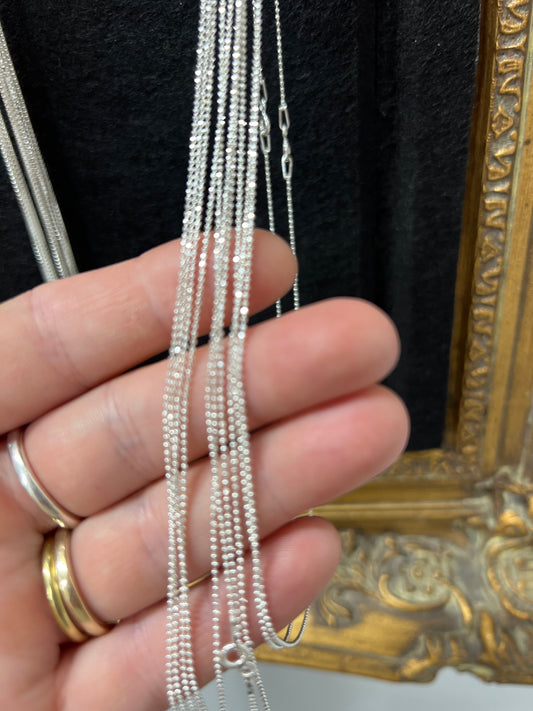 Silver chain diamond cut ball chain | 18 inch