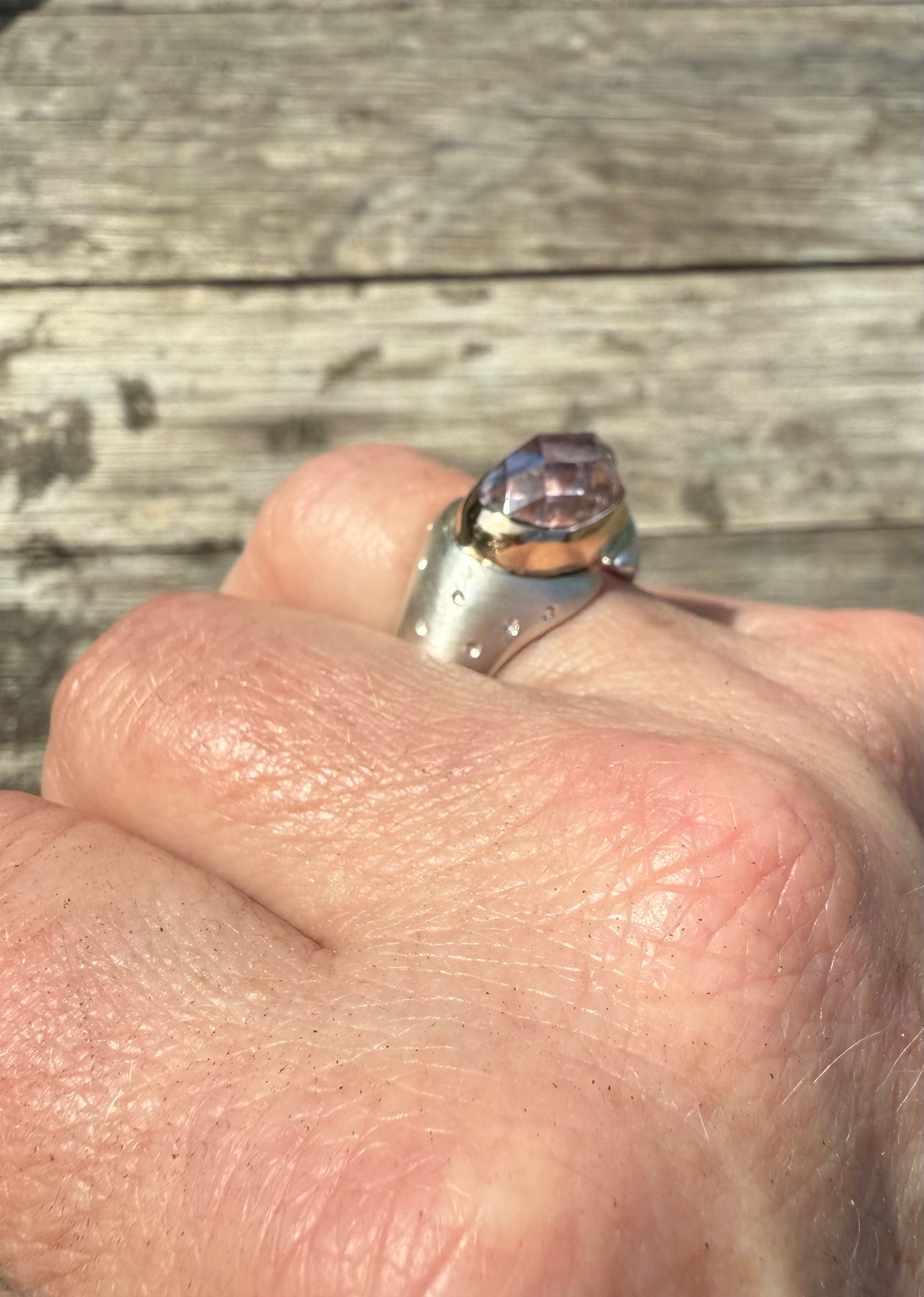 Kunzite ring