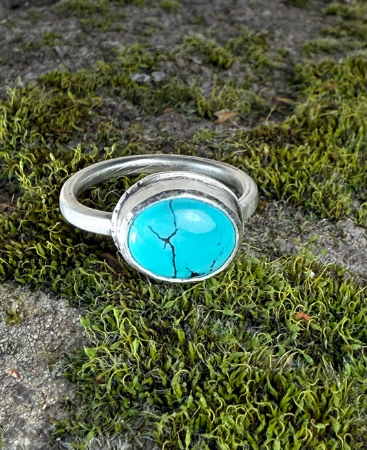 Mountain Sky Turquoise Sterling Silver Ring | China Mountain Stone