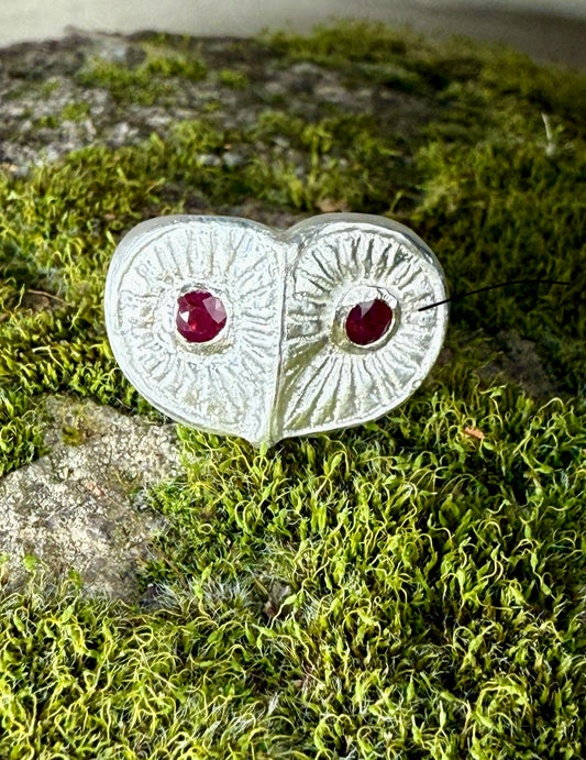 Owl Face with Rubies