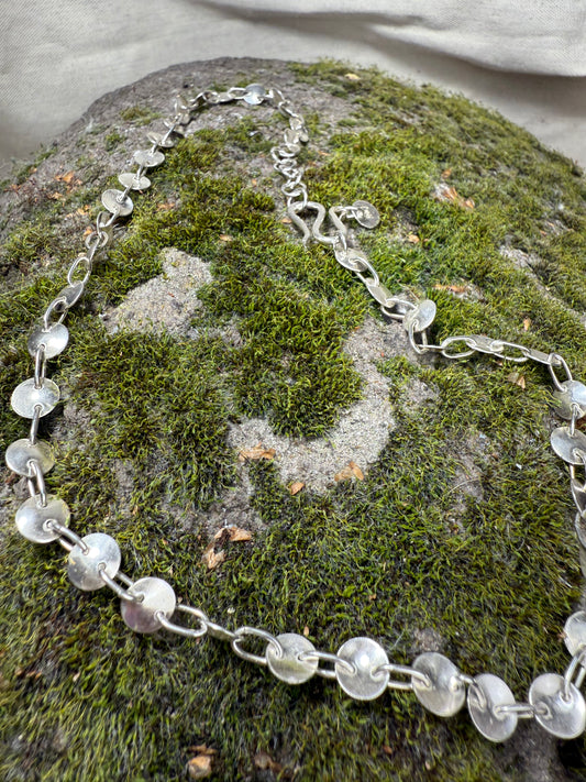 "Sunshine Sterling Silver Choker Necklace | Hand-Stamped Artisan Jewelry"